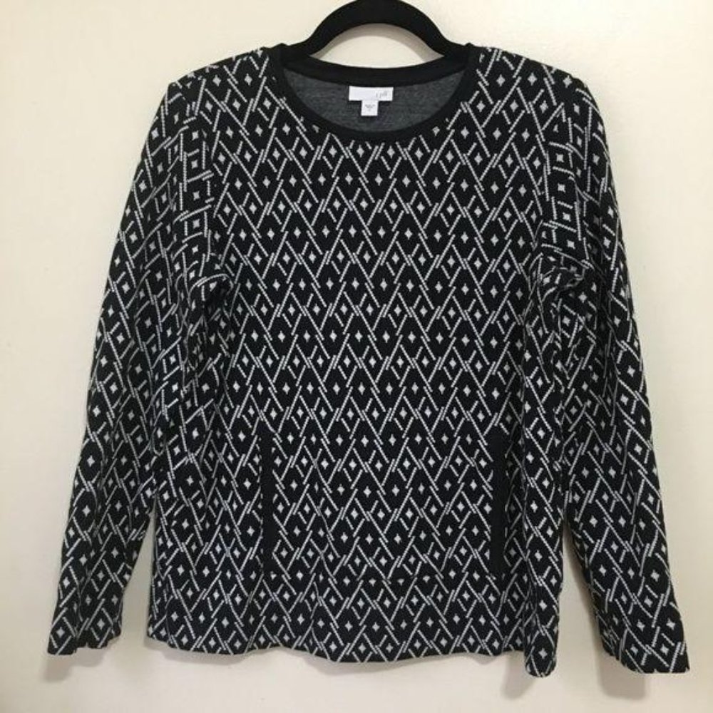J. JILL textured pocket front sweatshirt top AT9
